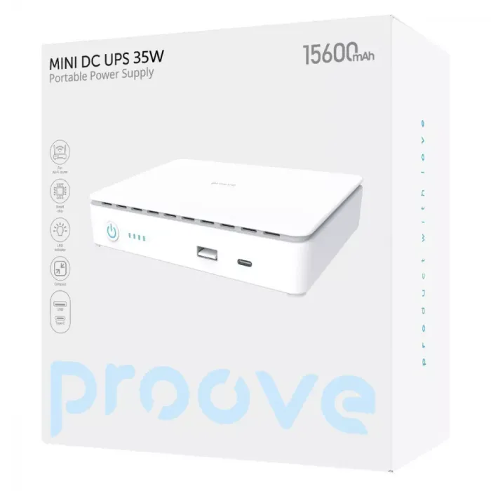 Портативне джерело безперебійного живлення Proove Mini DC UPS 35W 15600mAh