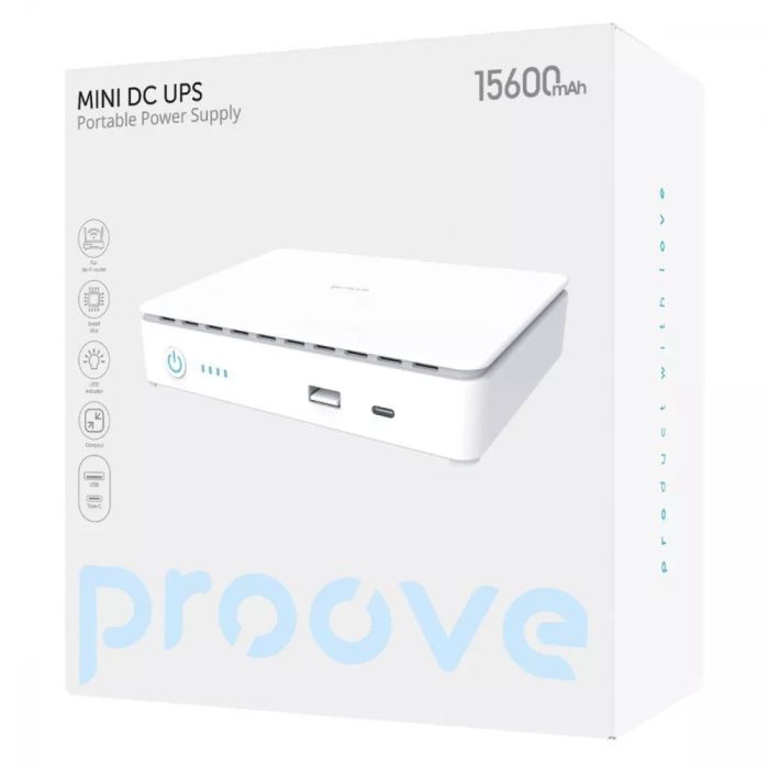 Портативне джерело безперебійного живлення Proove Mini DC UPS 15600mAh