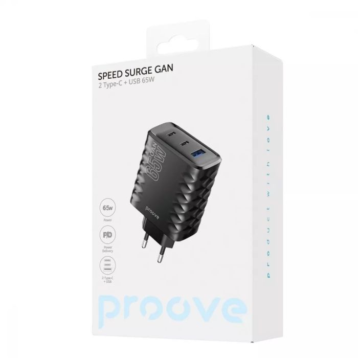 МЗП Proove Speed Surge Gan 65W (USB + 2 Type-C)