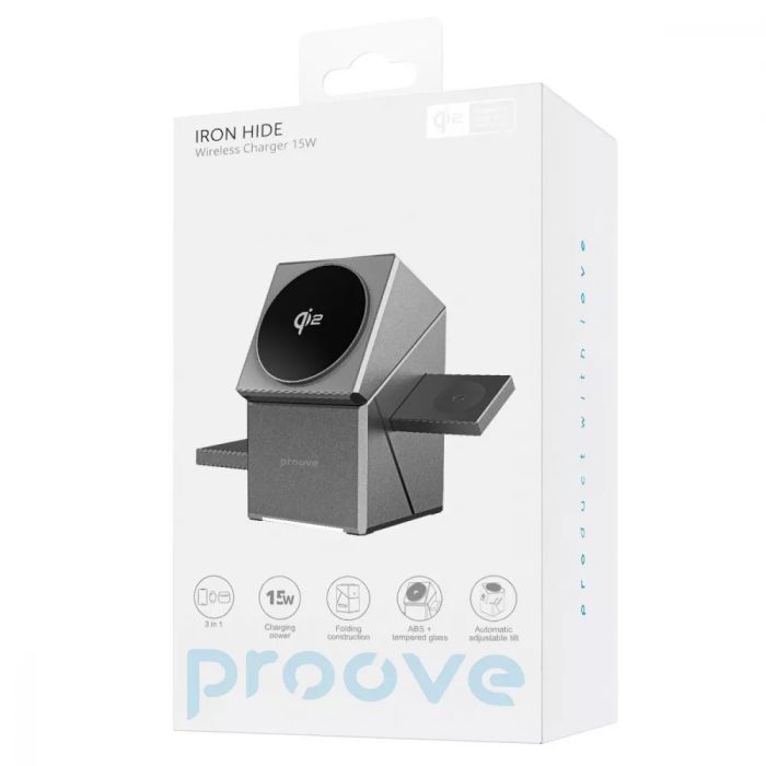 Бездротовий ЗП Proove Iron Hide 3 in 1 Qi2