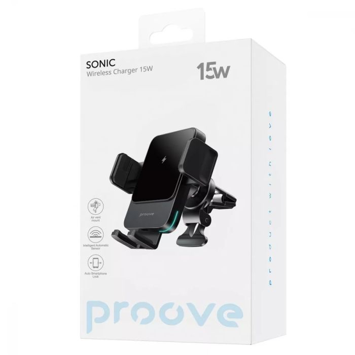 Автомобільний тримач з Бездротовим ЗП Proove Sonic 15W