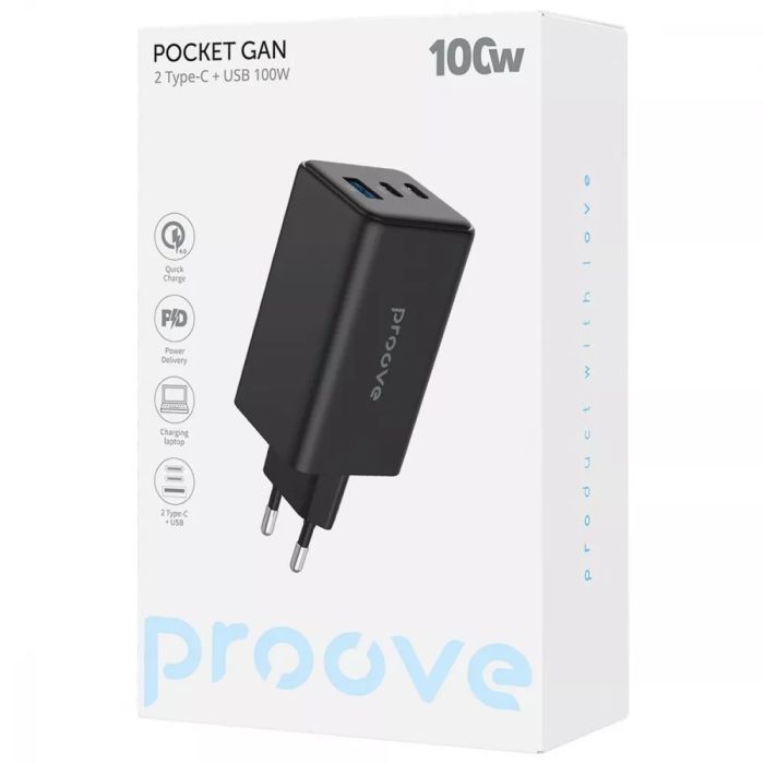 МЗП Proove Pocket GaN Max 100W (2Type-C + USB)