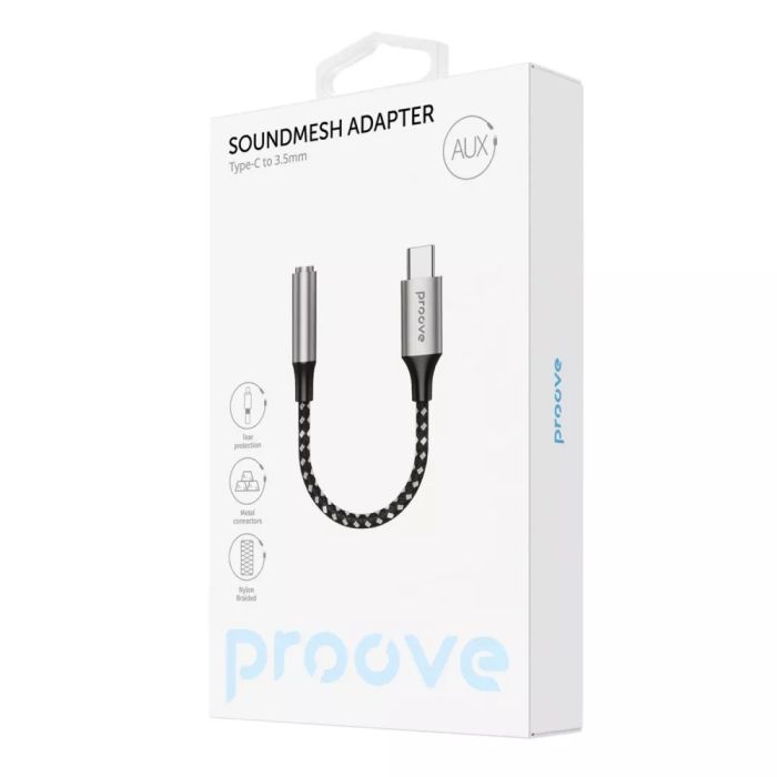 Перехідник AUX Proove SoundMesh Type-C to 3.5mm