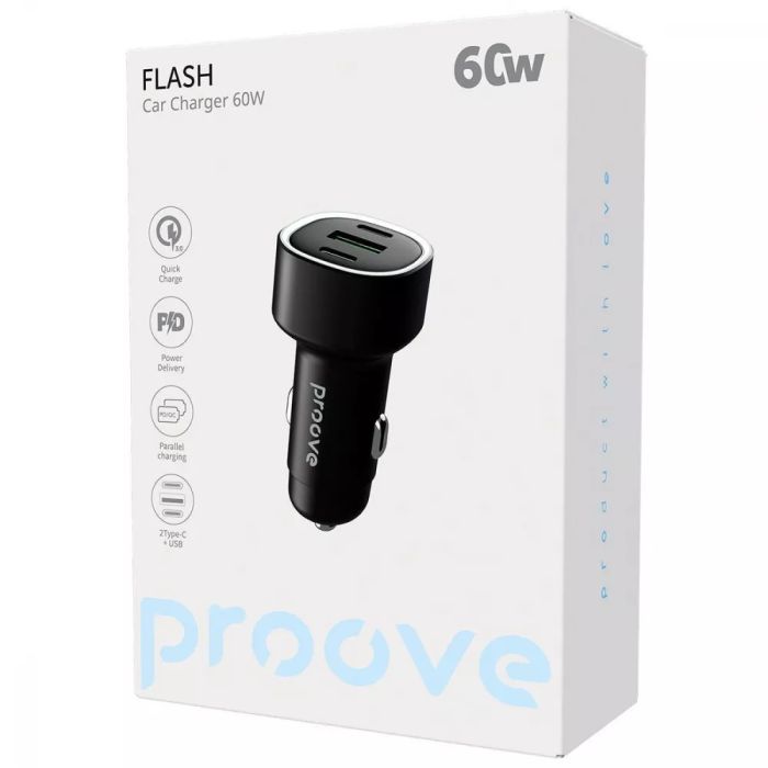 АЗП Proove Flash 60W (2Type-C + USB)