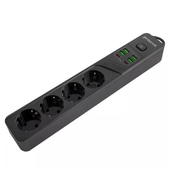 Мережевий фільтр Proove Power Strip P-04 (4 розетки + 4 USB + 2 Type-C) 2М