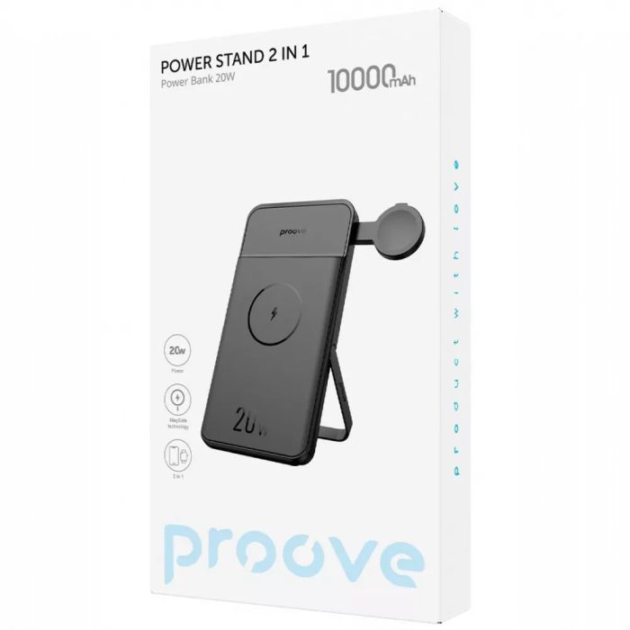 Портативна Батарея/Бездротовий ЗП Proove Power Stand 2 in 1 20W 10000mAh