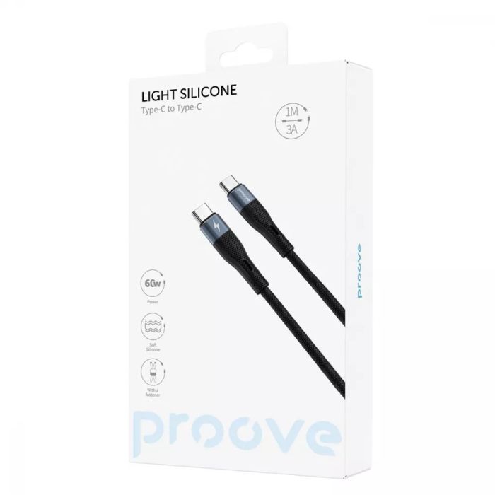 Кабель Proove Light Silicone Type-C to Type-C 60W (1m)
